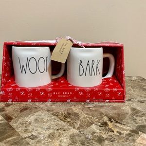 Rae Dunn Woof and Bark Mugs